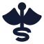 Caduceus icon with solid sharp style