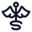 Caduceus icon with stroke rounded style