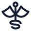 Caduceus icon with stroke sharp style