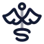 Caduceus icon with twotone rounded style