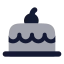 Cake icon with bulk rounded style
