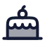 Cake icon with duotone rounded style
