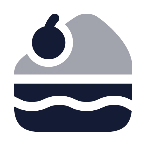 Cake Slice Icon in Bulk Rounded style
