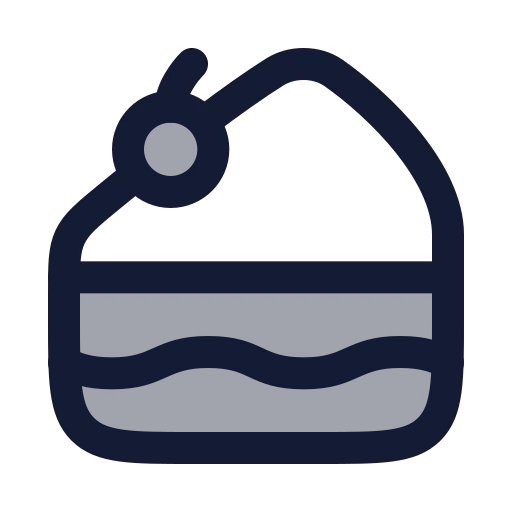 Cake Slice Icon in Duotone Rounded style