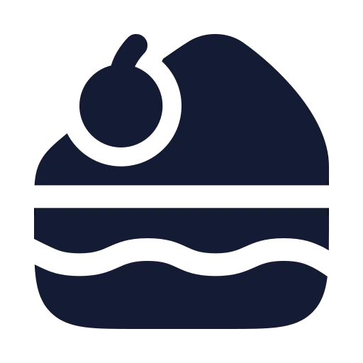Cake Slice Icon in Solid Rounded style