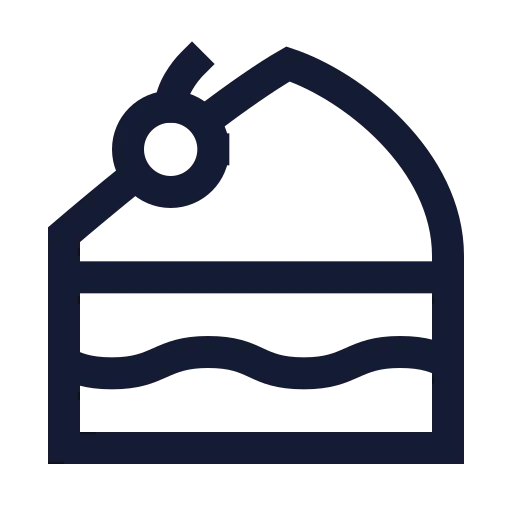 Cake Slice Icon in Stroke Sharp style