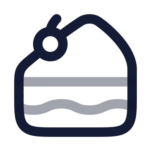 Cake Slice Icon in Twotone Rounded style