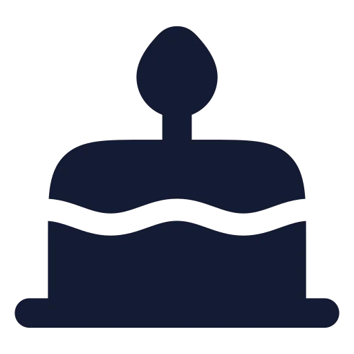 Cake Icon in Solid Rounded style