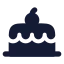 Cake icon with solid rounded style