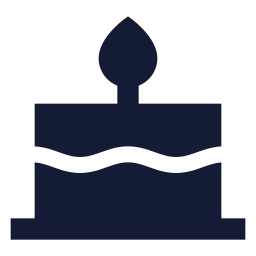 Cake Icon in Solid Sharp style