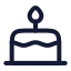 Cake icon with stroke rounded style