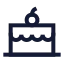 Cake icon with stroke sharp style