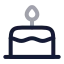 Cake icon with twotone rounded style