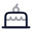 Cake icon with twotone rounded style