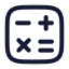 Calculate icon with stroke rounded style