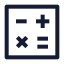 Calculate icon with stroke sharp style