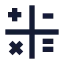 Calculator icon with solid sharp style