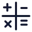 Calculator icon with stroke rounded style
