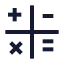 Calculator icon with stroke sharp style