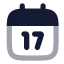 Calendar icon with bulk rounded style