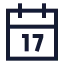 Calendar icon with stroke sharp style