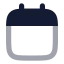 Calendar icon with bulk rounded style