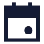 Calendar icon with solid sharp style