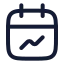 Calendaranalysis icon with stroke rounded style