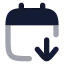 Calendararrowdown icon with bulk rounded style