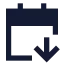 Calendararrowdown icon with solid sharp style