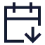 Calendararrowdown icon with stroke sharp style