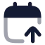 Calendararrowup icon with bulk rounded style
