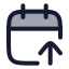 Calendararrowup icon with duotone rounded style