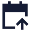 Calendararrowup icon with solid sharp style
