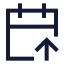 Calendararrowup icon with stroke sharp style
