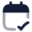 Calendarcheck icon with bulk rounded style
