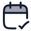 Calendarcheck icon with duotone rounded style
