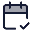Calendarcheck icon with duotone standard style