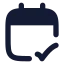 Calendarcheck icon with solid rounded style