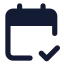 Calendarcheck icon with solid standard style