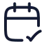 Calendarcheck icon with stroke rounded style