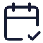 Calendarcheck icon with stroke standard style