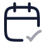 Calendarcheck icon with twotone rounded style