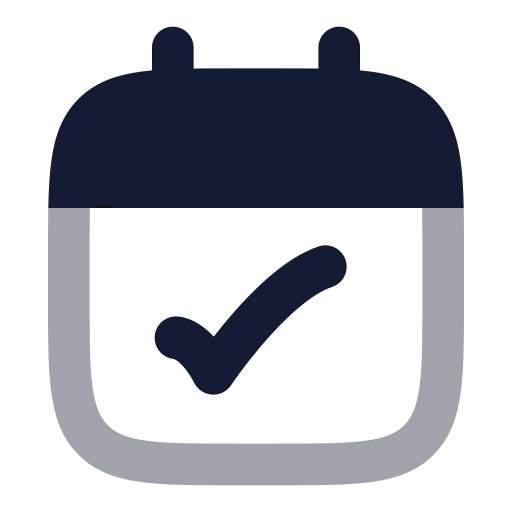 Calendar Check Icon in Bulk Rounded style