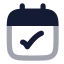 Calendarcheck icon with bulk rounded style
