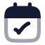 Calendarcheck icon with bulk rounded style