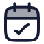 Calendarcheck icon with duotone rounded style