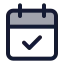 Calendarcheck icon with duotone standard style