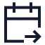 Calendarcheckout icon with stroke sharp style