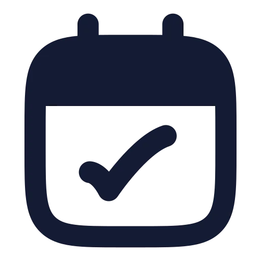 Calendar Check Icon in Solid Rounded style